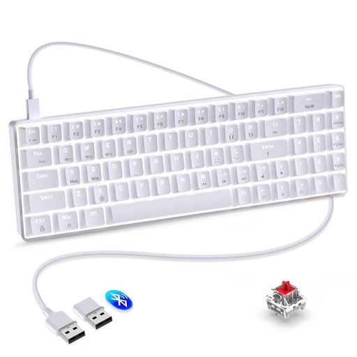 メカニカルキーボードゲーミングキーボード赤軸2.4GHZ無線/ブルートゥース/有線TYPECUSB充電式ホットスワップRGBバックライト付き全キー防衝突4000MAH メカニカルキーボードゲーミングキーボード赤軸2.4GHZ無線/ブルートゥース/有線TYPECUSB充電式ホットスワップRGBバックライト付き全キー防衝突4000MAH