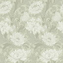 VEELIKE壁紙シール花柄リメイクシート薄緑色ダマスク風菊の花柄壁紙クロスはがせるリーフ葉柄ボタニカルレトロのり付き防水耐熱44.5x300cmシールタイプリフォームカッティングシートウォ…