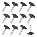 MMETERXITY12パックのサムねじM8X35MMのTウィングノブ木工/機械/装置用のプラスチックTハンドルクランピングノブ締め付け用スレッドサムねじ黒