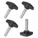 MMETERXITY4パックのサムネジM8X30MMのTウィングノブ木工/機械/装置用のプラスチックTハンドルクランピングノブ締め付け用スレッドサムスクリュー黒