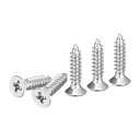 DTGN50個M6X25MMフラットヘッド木ネジ304ステンレス鋼十字頭自己攻釘-木工家具に適しています-シルバー