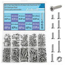 ZMBROLL560個フラットヘッドM2.5小ネジ皿ねじ304ステンレスネジフルスレッド小ネジファスナーボルトナット詰め合わせキットM2.5X4/5/6/8/10/12/14/16/18MM
