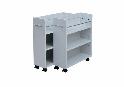 JKプランクローゼット収納ラック本棚2個セット幅19奥行58キャスター付きワゴンRESGT0128WH