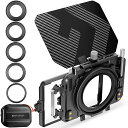 K&FCONCEPTミニマットボックス4X5.65インチMINIMATTEBOXカーボンファイバー製67MM/72MM/77MM/82MM/95MMのアダプターリング付き2枚の角型フィルター装着可能収納ケース付属(NANO-XCEL)