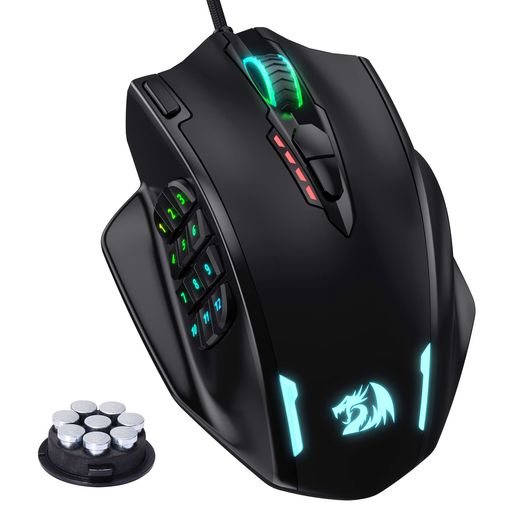REDRAGONM908IMPACTRGBLEDMMOゲーミングマウス、12サイドボタン、光学式有線エルゴノミクスゲーマーマウス、最大12400DPI、高精度、20プログラム可能マクロショートカット、コンフォートグリップ… REDRAGONM908IMPACTRGBLEDMMOゲーミングマウス、12サイドボタン、光学式有線エルゴノミクスゲーマーマウス、最大12400DPI、高精度、20プログラム可能マクロショートカット、コンフォートグリップ…
