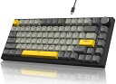 ATTACKSHARKXAJAZZAK82075%ゲーミングキーボード有線USB-C、テンキーレス82キーANSI配列TKLメカニカルキーボードホットスワップ明月軸リニアスイッチ3/5ピンホットGASKET内部5層ガスケット