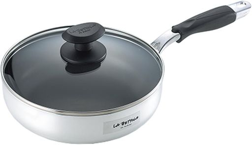 サイズ(約):225x405x130mm、深さ/63mm、容量:1730ml 本体重量(約):1100g 素材・材質:本体/アルミニウム合金(内面/フッ素樹脂加工)、貼底/ステンレス鋼、底の厚さ/2.7mm(貼底含む)、ハンドル・ツマミ/フェノール樹脂、フタ/強化ガラス 生産国:中国 対応熱源:ガス、電磁調理器(IH100V・200V)、ハロゲンヒータ、ラジエントヒータ、シーズヒータ、エンクロヒータ