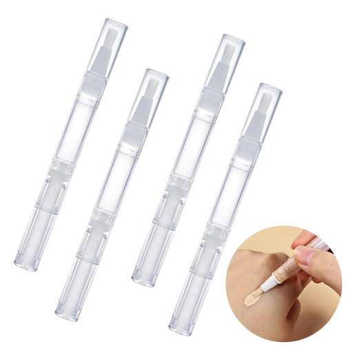 PAVIKEツイストペン(4本入り)2ml透明詰め替えメイク容器回転式化粧品ネイルオイル香水リップグロスチュ..