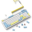 AJAZZAK992メカニカルキーボードワイヤレス/Bluetooth/2.4G/有線Type-Cゲーミングキーボード無線赤軸-ホットスワップ対応PBTキーキャップボリュームノブ99キーRGBバックライト
