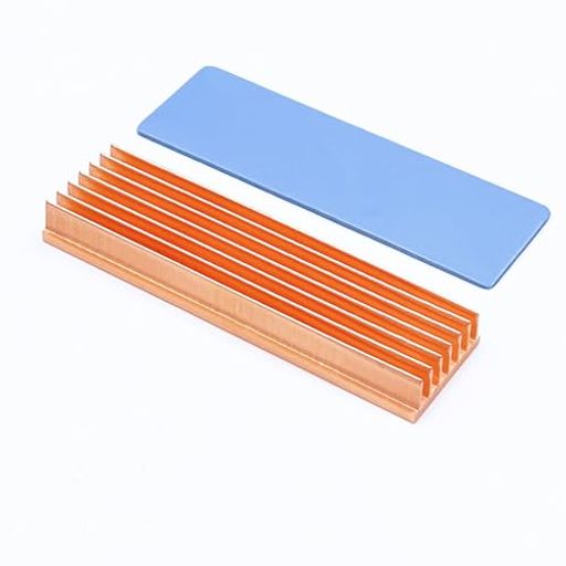 M.2ヒートシンク銅m2ssd2280冷却シンクサーマルパッドセット付き70mmx20mmx8mm1個