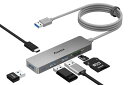 ACEELEUSBハブUSB3.0ハブ超薄型6-IN-1SD/TFスロット+3*USB3.0ポート+MICROUSB電源ポート1.2M延長ケーブル5GBPS超高速データ転送MACBOOK/IMACM1/MAC