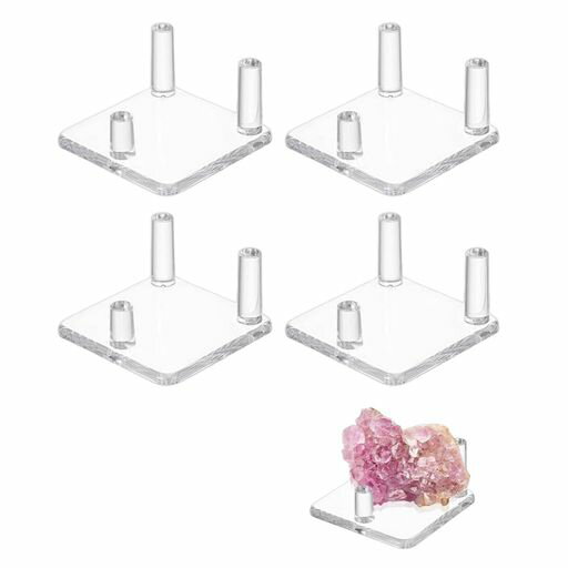 Coollooda4個セット鉱石ディスプレイ鉱物天然石パワーストーン標本展示スタンドアクリル樹脂安定した構造転倒しにくいです個人のコレクション、家の装飾、商品の展示に使用されます(S)