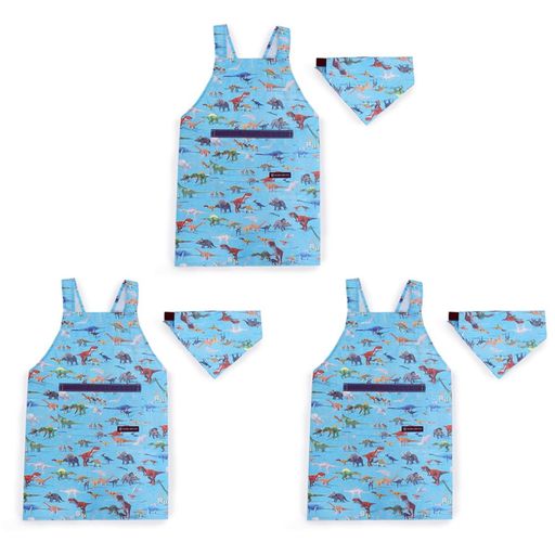 COLORFULCANDYSTYLEバッククロス子どもエプロン(100~120cm)撥水ノーアイロン恐竜ワールド3枚セット男の..