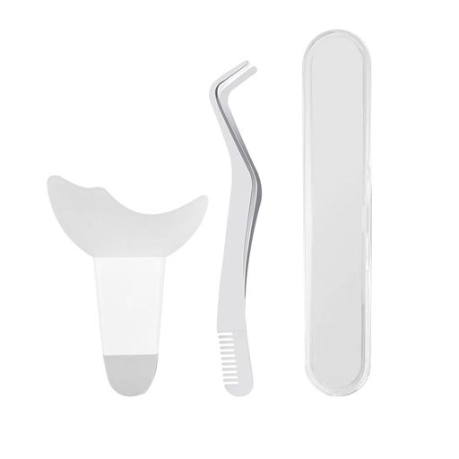 まつげ 【多機能アイライナーセット】アイライナーツール、ピンセット、ボックスの3点セットで、さまざまなメイクのニーズに対応できます。大きなアークはまつ毛をとかしたりつけまつ毛をつけたりするのに最適で、小さなアークはアイライナーを正確に塗った...