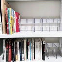 PANAVAGEクリアブックスタンド卓上本立て書類整理仕切りラック4仕切り透明プラスチック2個セット