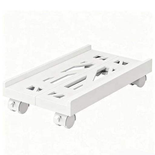 RUIXINキャスター付きCPUスタンドPCキャスターサーバーPC収納ボックスPCワゴンデスクトップ用パソコン会社オフィス自宅デスクトップコロ灰尘对策放熱落下防止(ホワイト)