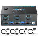 ANXQQ2入力3出力KVMスイッチHDMI+2DISPLAYPORT、8K@60HZ/4K@144HZKVMSWITCH、クローン/拡張モードをサポート、3つ...