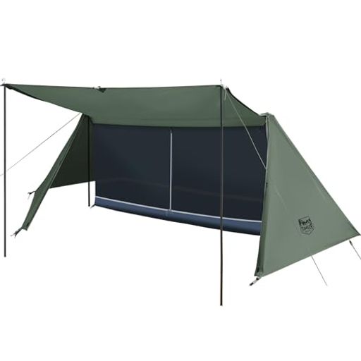 Tent - TIMBERRIDGEソロテントパップテント1人用軍幕テント軽量約4kg簡単設営UVカット加工コンパクト収納耐水圧防風防水通気日よけキャンプ用アウトドア