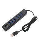 JIAYICHENGJUUSBハブ6ポートUSBデータハブには6つのUSBポートとSD/TFカードリーダーが付属ラップトップUSB2.0SDカードリーダーTFカードバス電源MICROSD軽量ホームオフィス多機能(2)