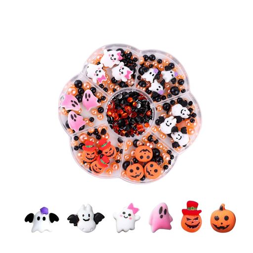 ネイルパーツハロウィン3D立体かぼちゃおばけクモクモの巣コウモリネイルパーツジェルネイルレジン用ビーズラインストーンジュエリーパーツネイルアートデコパーツハンドメイドDIYラ…