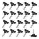 MMETERXITY20パックのサムねじM8X30MMのTウィングノブ木工/機械/装置用のプラスチックTハンドルクランプねじノブメートルねじサムねじ黒