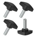 MMETERXITY4パックのサムねじM8x20mmのTウィングノブ木工/機械/装置用のプラスチックTハンドルクランピングノブ締め付け用スレッドサムねじ黒