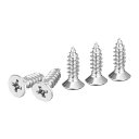 DTGN50個M6X20MMフラットヘッド木ネジ304ステンレス鋼十字頭自己攻釘-木工家具に適しています-シルバー