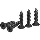 DTGN100個#4X1/2”フラットヘッド木ねじ304ステンレス鋼十字頭自己攻釘-木工家具に最適-黒