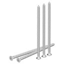 DTGN20個M4X85MMフラットヘッド木ネジ304ステンレス鋼十字頭自己攻釘ネジ-木工家具に適しています-シルバー