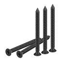 DTGN25個#14X3”フラットヘッド木ねじ304ステンレス鋼十字頭自己攻釘-木工家具に最適-黒