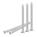 DTGN50個#10X3”フラットヘッド木ネジ304ステンレス鋼ホワイト十字頭セルフタッピングスクリュー-木工家具に最適-ホワイト