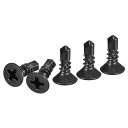 DTGN100個ST4.2X13MM自己ドリルねじ410ステンレス鋼フラットヘッド十字頭シートメタルねじ-木材から金属家具に適しています-黒