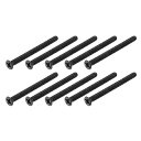 METALLIXITYフラットヘッドネジM3x30mm50個入り炭素鋼製マシンネジ眼鏡時計小型電子機器用黒