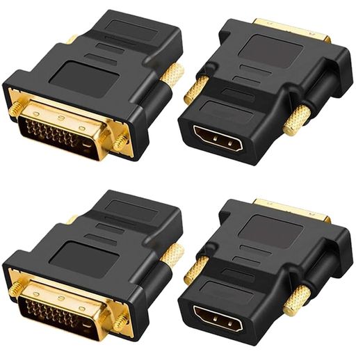 XIATIAOSANN金メッキHDMI-DVIアダプター、双方向DVIオス(24+1)-HDMIメス変換アダプター(プロジェクター、HDTV、PC、TV、PS3用、PS4用)(4パック) XIATIAOSANN金メッキHDMI-DVIアダプター、双方向DVIオス(24+1)-HDMIメス変換アダプター(プロジェクター、HDTV、PC、TV、PS3用、PS4用)(4パック)