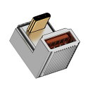 CABLECC10GBPSデータ120W電源USB-CUSB3.1TYPECTOUSB3.0AタイプOTG反対U字型バックアングルアダプター合金シェルメカサイバーパンクスタイル