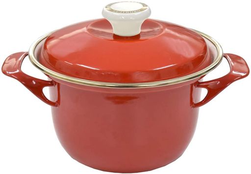 富士ホーロー両手鍋キャセロールホーローIH対応ココット蓋付き16cmスカーレットEX-16CSR