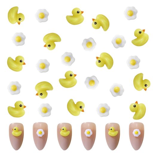 🐤【超かわいいデザイン】プリっとしたアヒルとふわふわ目玉焼きの組み合わせがたまらない!3Dデザインで、よりリアルになります。ネイルに貼るだけで一気にキュートな雰囲気に! 🍳【安全な素材】ネイルパーツは環境にやさしい樹脂材料で作られ、無毒無害で、爪に傷がなく、滑らかで軽量、色褪せにくく、丈夫で耐久性があります。 ✨【3Dネイルアート】どのパーツも細かい仕上がり、キラキラしていて、細部は満点!クリームネイル、グラデーションネイル、透明なゼリーのネイルでも、完璧に組み合わせることができます。 💅【幅広い用途】ネイルのデコレーションだけでなく、携帯電話、DIY工芸、カード、服、ウエディングドレス、靴、カバンなどのハンドメイド用資材としてもご利用いただけます。日常生活、夏祭り、花火大会、結婚式、誕生日などにも適しています。 🎁【パッケージ】ネイルパーツ100個セット。