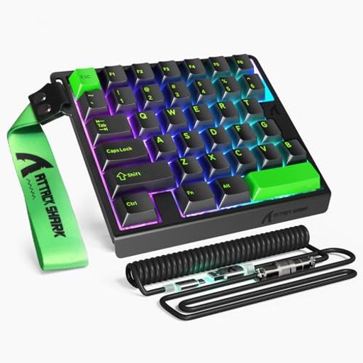ATTACK SHARK M36HE 片手ゲーミングキーボード 有線 ラピッドトリガーキーボード 磁気スイッチ PBTキーキャップ RT0.01mm精度8000Hzポーリングレート 0.125ms遅延 128Kスキャン 真の5層消音構造HIFIサウ…