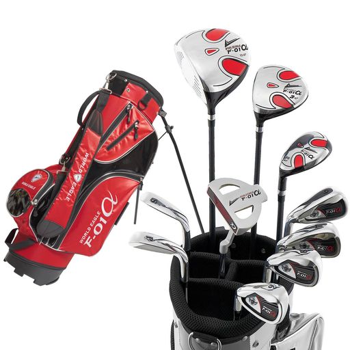 ワールドイーグルF-01αメンズゴルフクラブフルセットレッドバッグver.左用フレックスSWE-J-F-01-MLH-RD