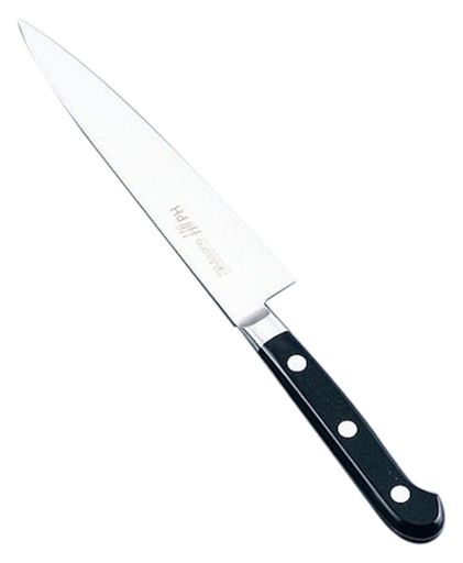 形状:ペティーナイフ型 刃型:両刃 刃渡りサイズ:12cm