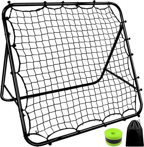 UYTONリバウンドネットネット室内屋外兼用壁打ち【カラー:ブラック;103x73x100CM】リターンネットゲージフィールディングトレーナーバッティングサッカーゴールフットサル野球テニスラク…