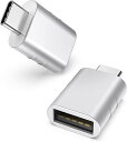 XIHAMAUSBTOTYPEC変換アダプタUSB3.0オスUSBTYPEC変換アダプタ5GBPS転送同期小型コンパクト2個入り(【2個】シルバー)