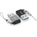 ACEYOONUSBTYPEC変換アダプタ2個パック両面USB3.1GEN2対応アダプターヒモ付き紛失防止TYPEC最大10GBPS高速データ転送QC3.0急速充電タイプCメスTOUSB3.1オス