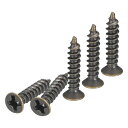 DTGN200個M2X10MMフラットヘッド木ねじ炭素鋼十字頭自己攻釘ねじ-木工家具に最適-銅