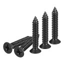 DTGN100個#14X1-1/2”フラットヘッド木ねじ304ステンレス鋼十字頭自己攻釘-木工家具に最適-黒