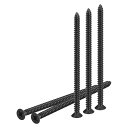 DTGN100個#12X4”フラットヘッド木ねじ304ステンレス鋼十字頭自己たたきねじ-木工家具に最適-黒