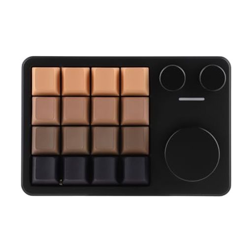 KiiBOOMCybrix16VIAプログラマブルマクロパッド16キー3つのノブType-C有線アルミニウム製ナンパッドホ..