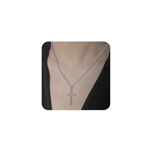 Rakuten - 【Mesaro】necklace for men クロス ネックレス メンズ レディース 人気 金属アレルギー対応 十字架 ペンダント シルバー アクセサリー サージカルステンレス 金属アレルギー対応 敏感肌 耐水性