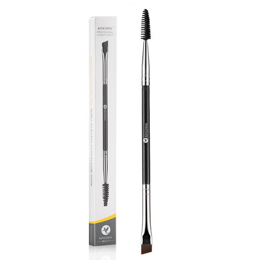 1本2役アイブロウブラシ&スクリューブラシダブルエンドアイブロウブラシ斜め平筆ブラシアイラッシュブラシ(4.0)