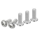 DTGN1/4-20X3/4”パンヘッドマシンスクリュー25個セット304ステンレス製ドライブUNCフルスレッドブライト仕上げスクリューボルトキット